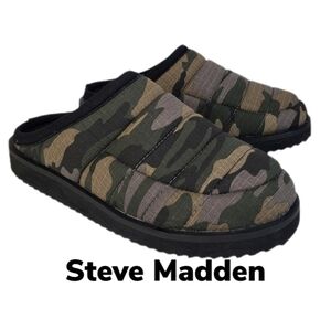 Steve Madden P-Snug Camouflage Slip On Comfort Indoor Outdoor Slippers SZ 9M